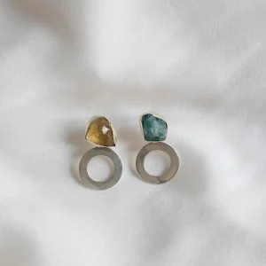 Yellow Aquamarine & Aquamarine Earrings Silver 925